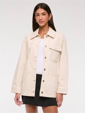 Abercrombie & Fitch Cream Jean Jacket